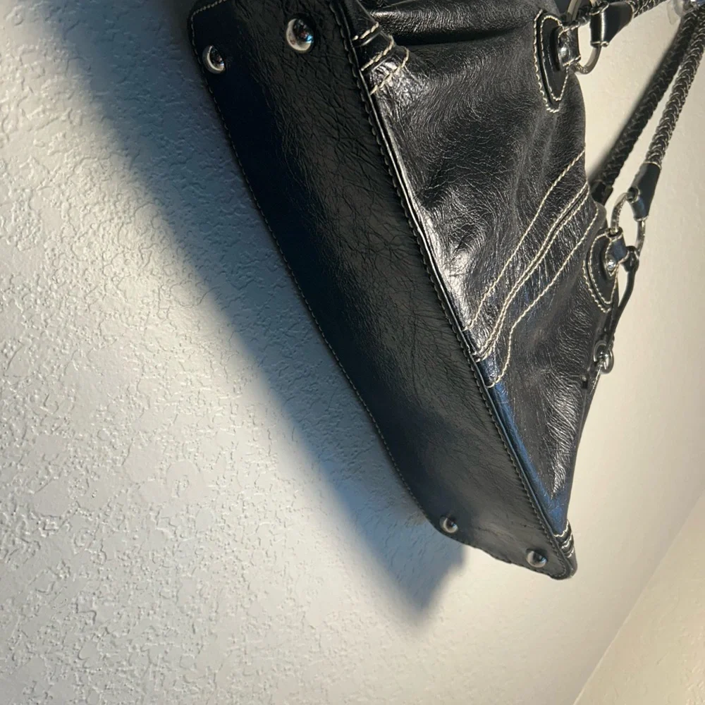 The Sak Black 100% Cow Leather Shoulder Bag